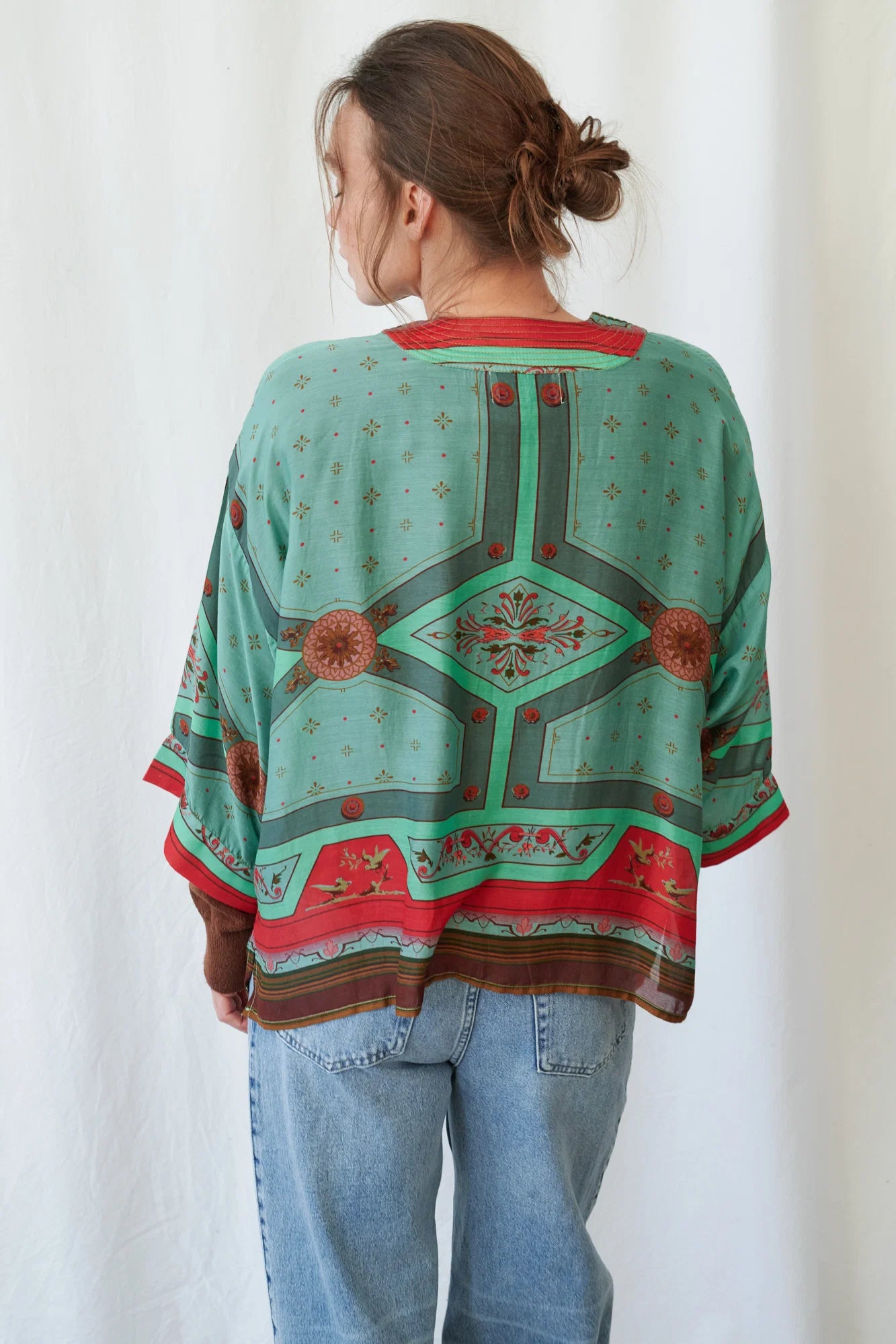Fleur de Lys Aqua Kimono