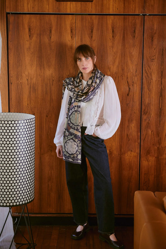 Susani Charcoal Scarf