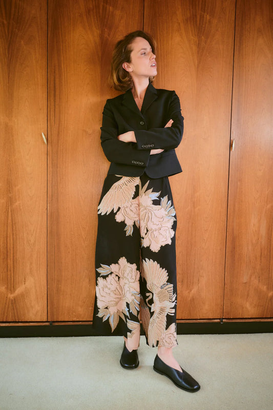 Crane black palazzo pants