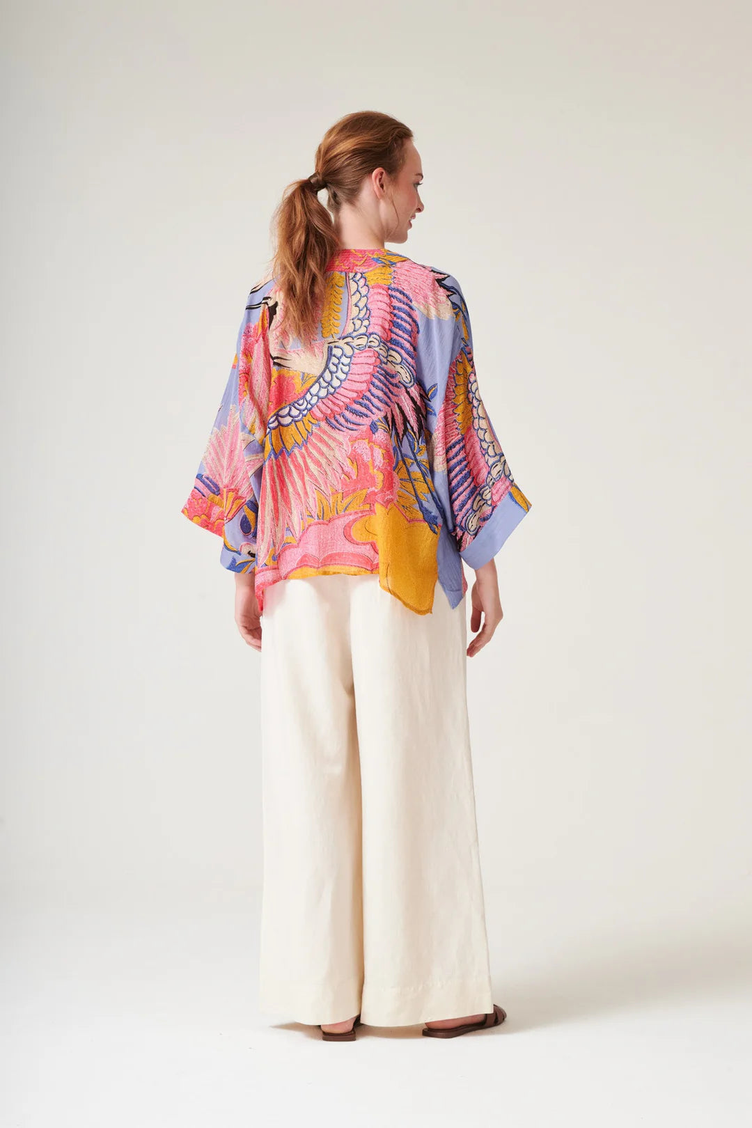Crane Periwinkle Kimono