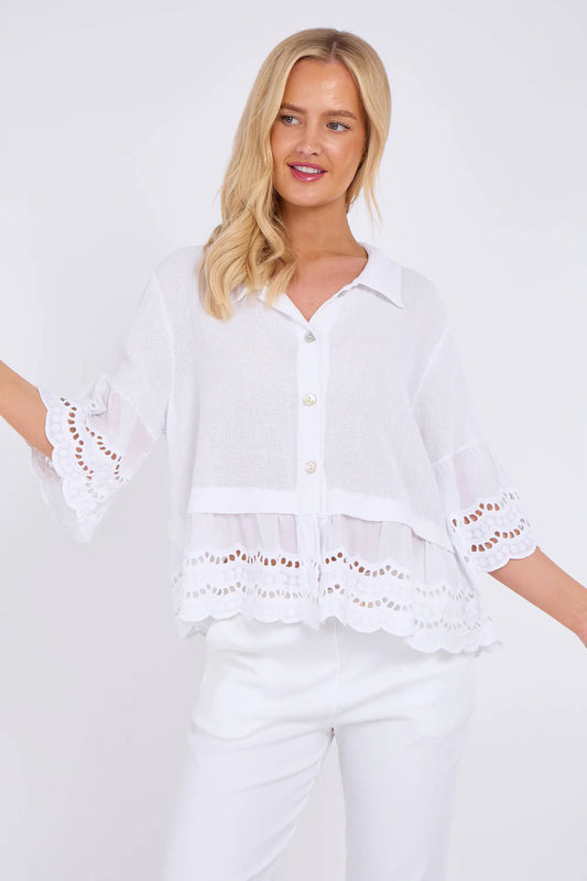 Washed linen Iris top