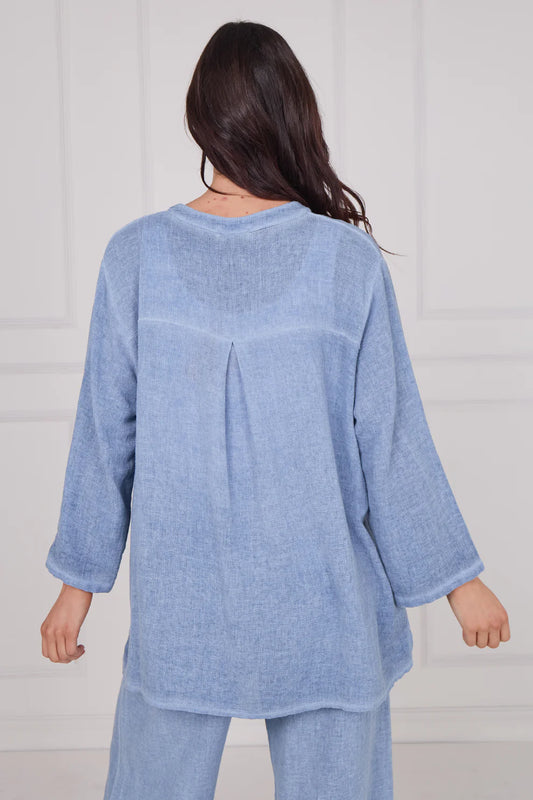 Washed Linen Mary Top
