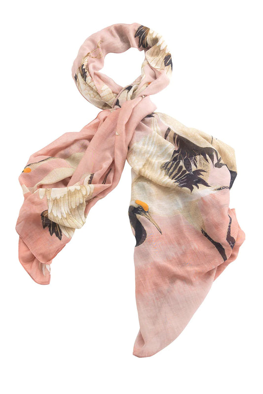 Powder pink stork scarf