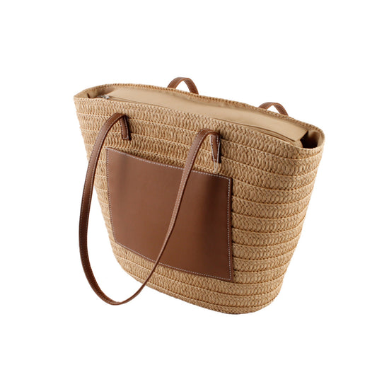 Front Pocket Straw Bag