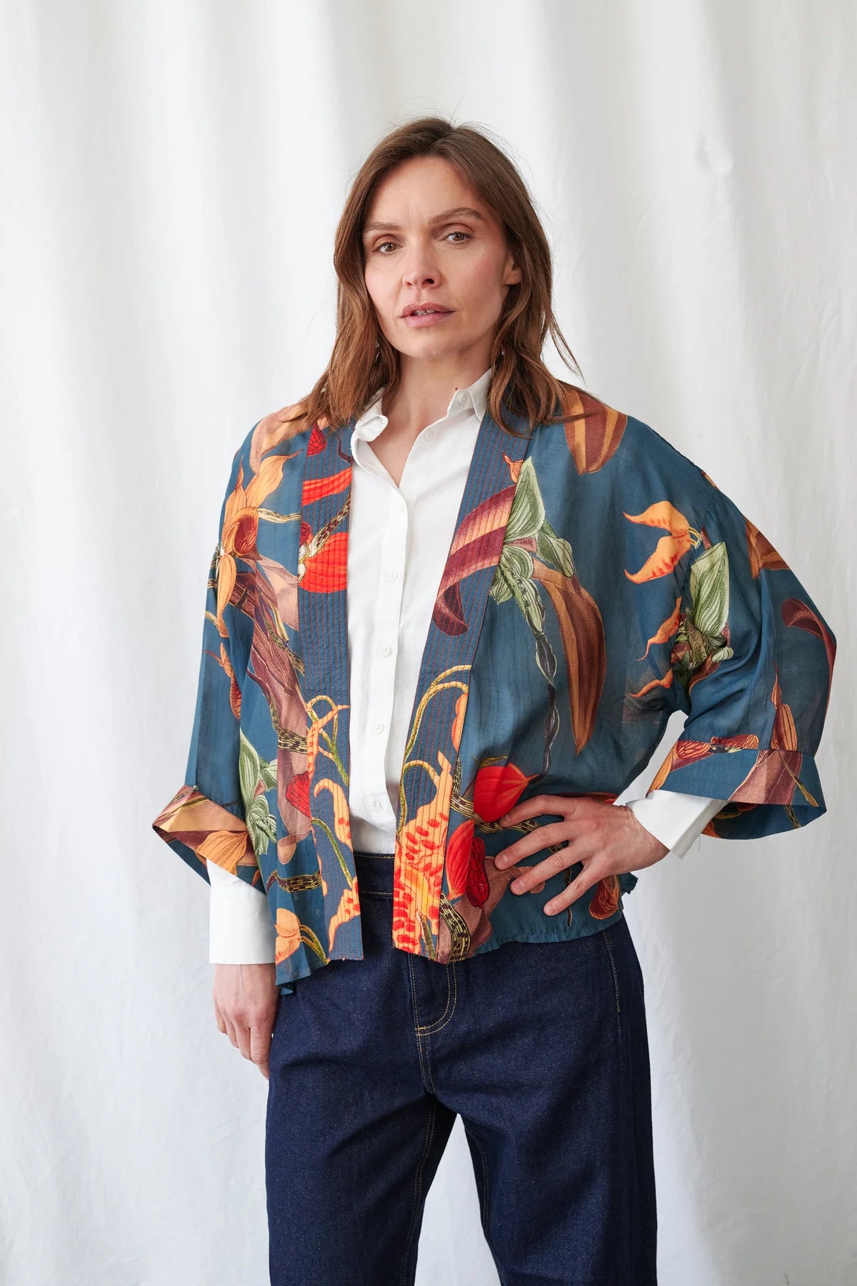 Orchid Teal Kimono