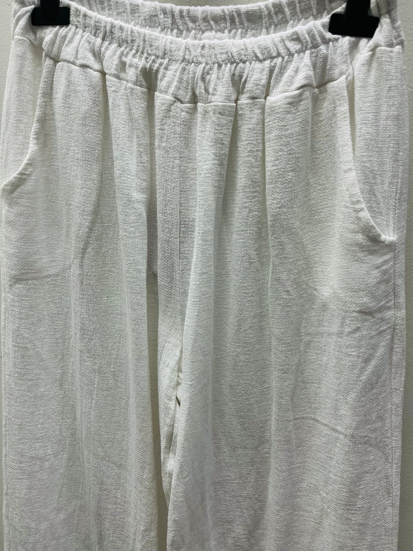 Washed linen wide leg trousers