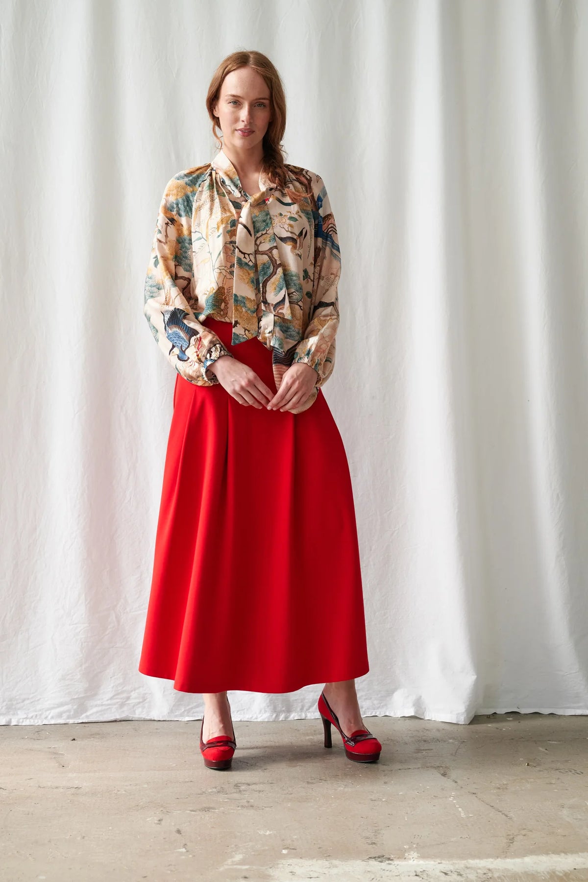 Hummingbird pussybow blouse