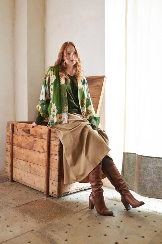 Rhodoleia Green Kimono