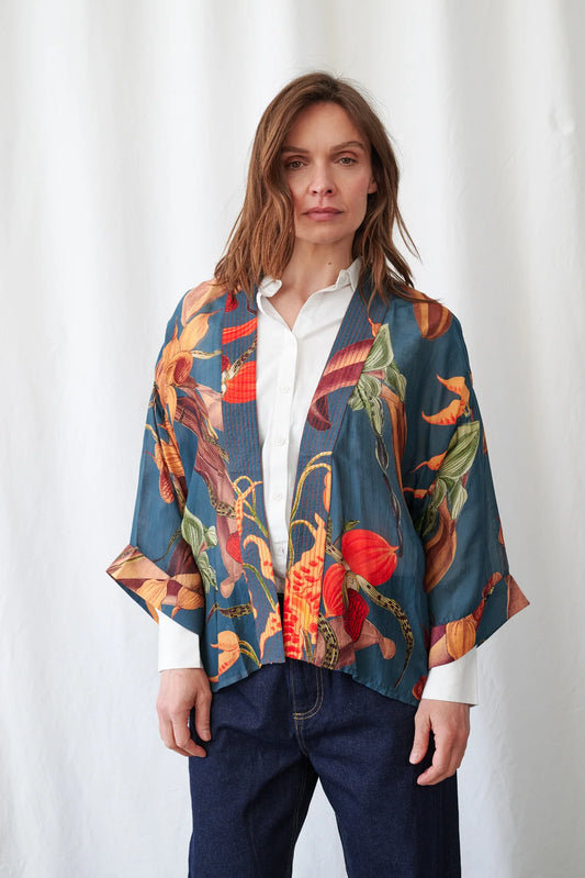 Orchid Teal Kimono