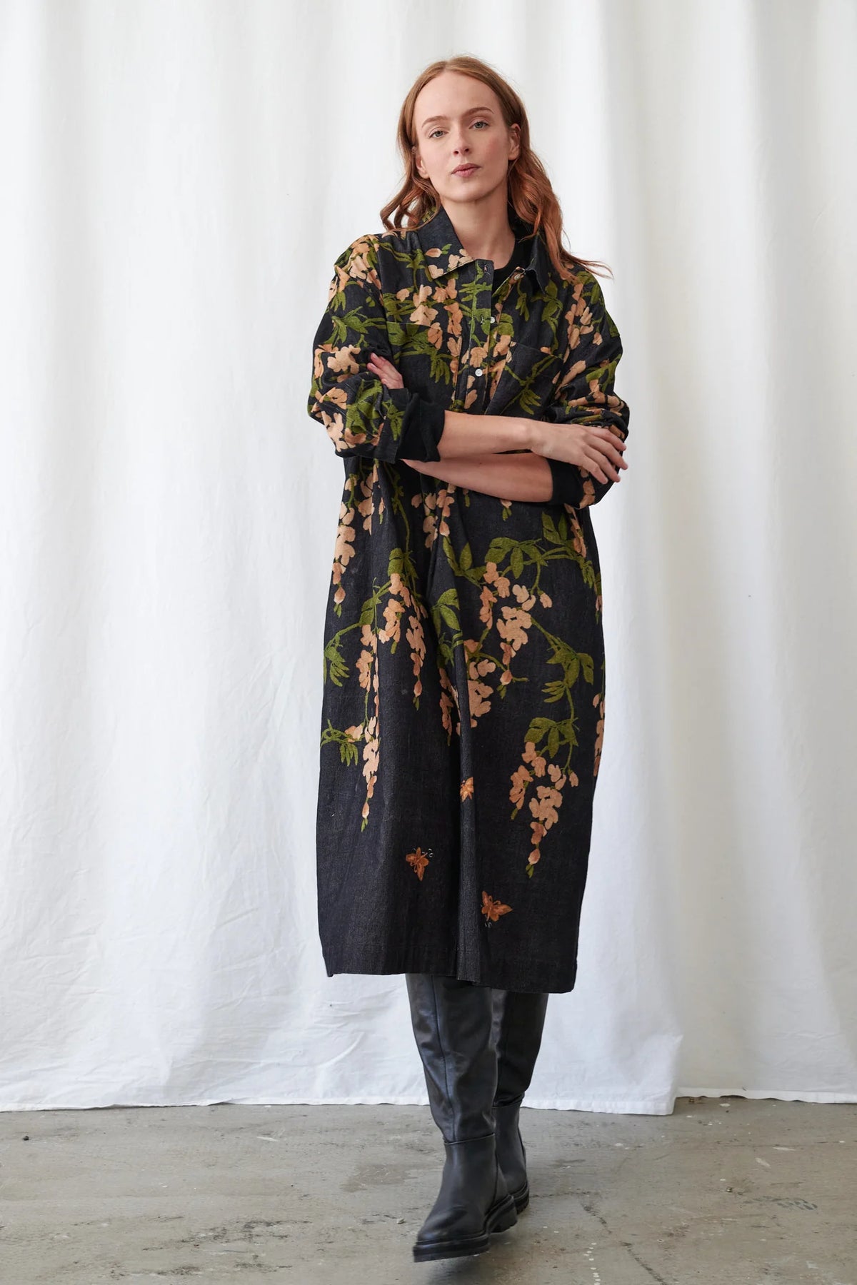 Wisteria black needlecord pocket dress