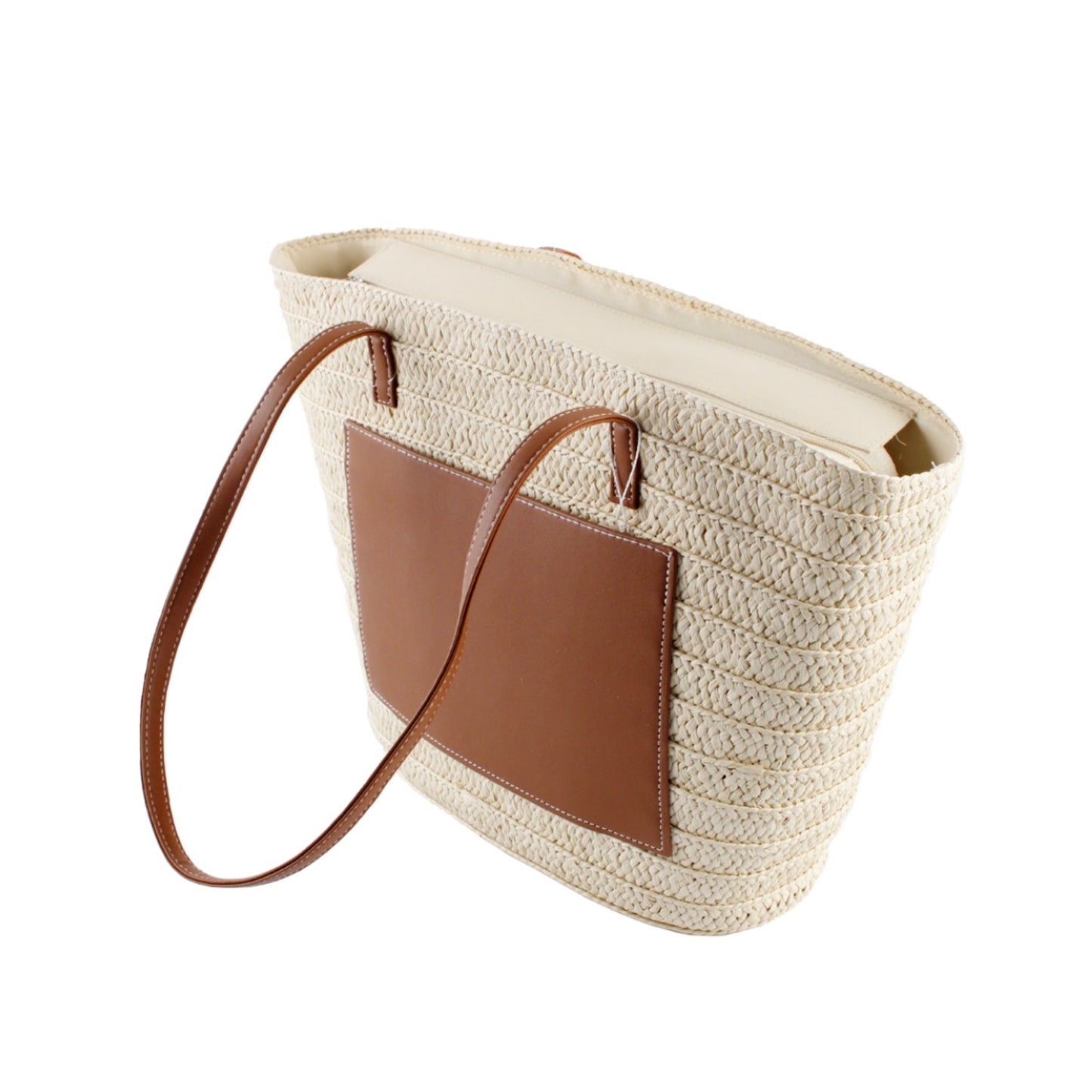 Front Pocket Straw Bag