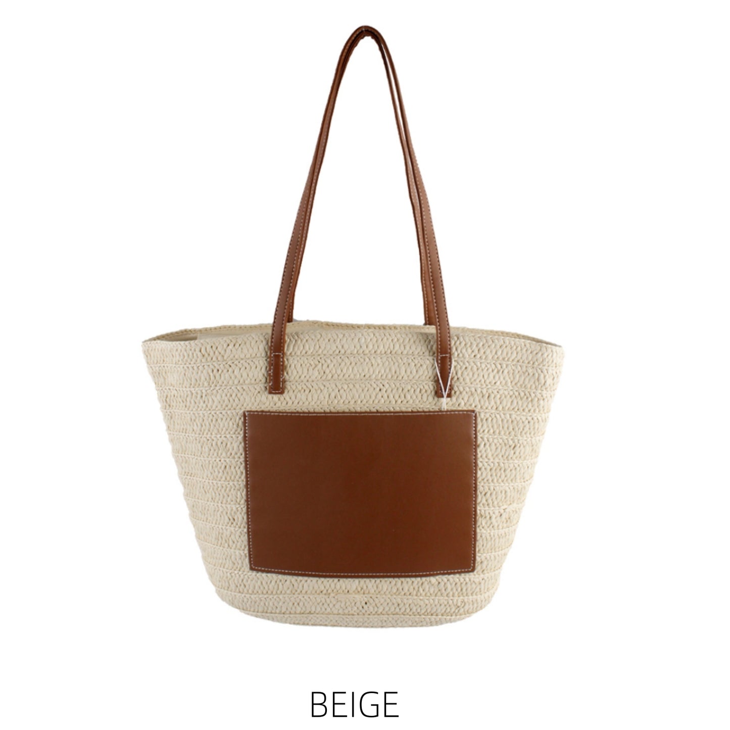 Front Pocket Straw Bag