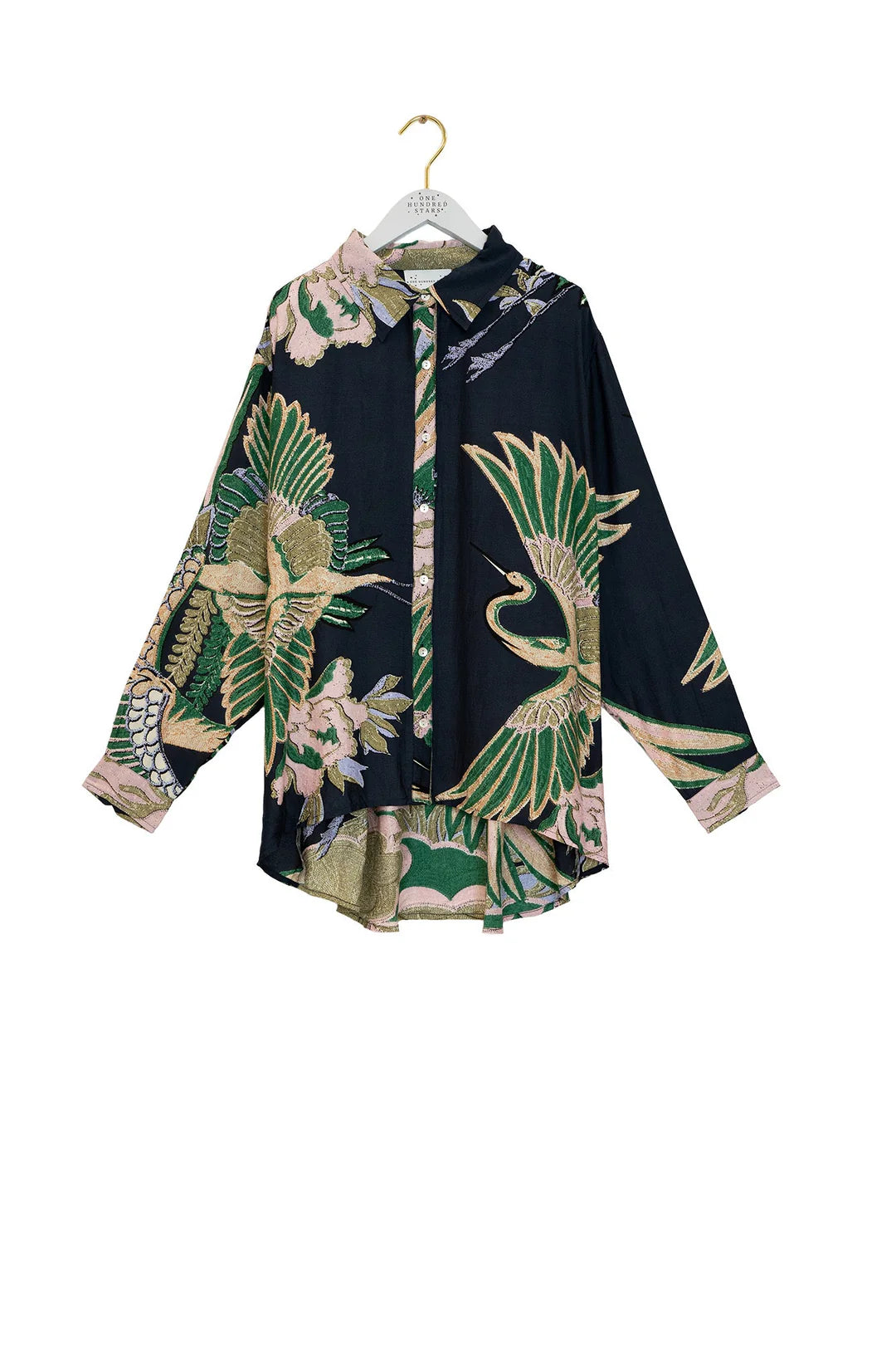 Crane emerald oversized shirt