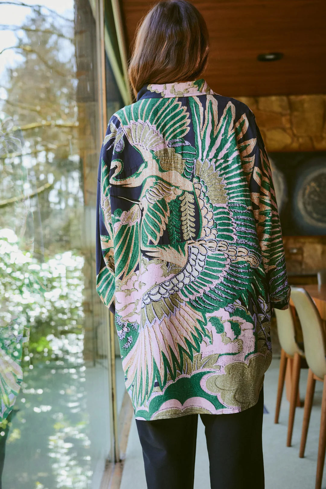 Crane emerald oversized shirt