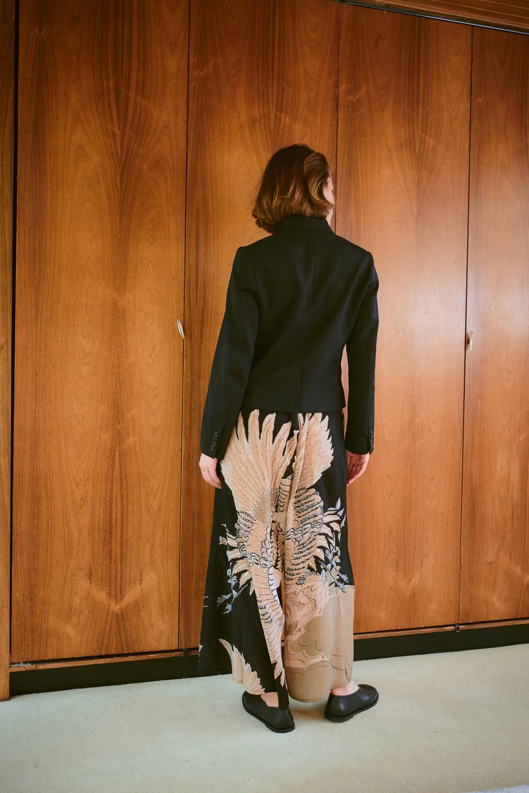 Crane black palazzo pants