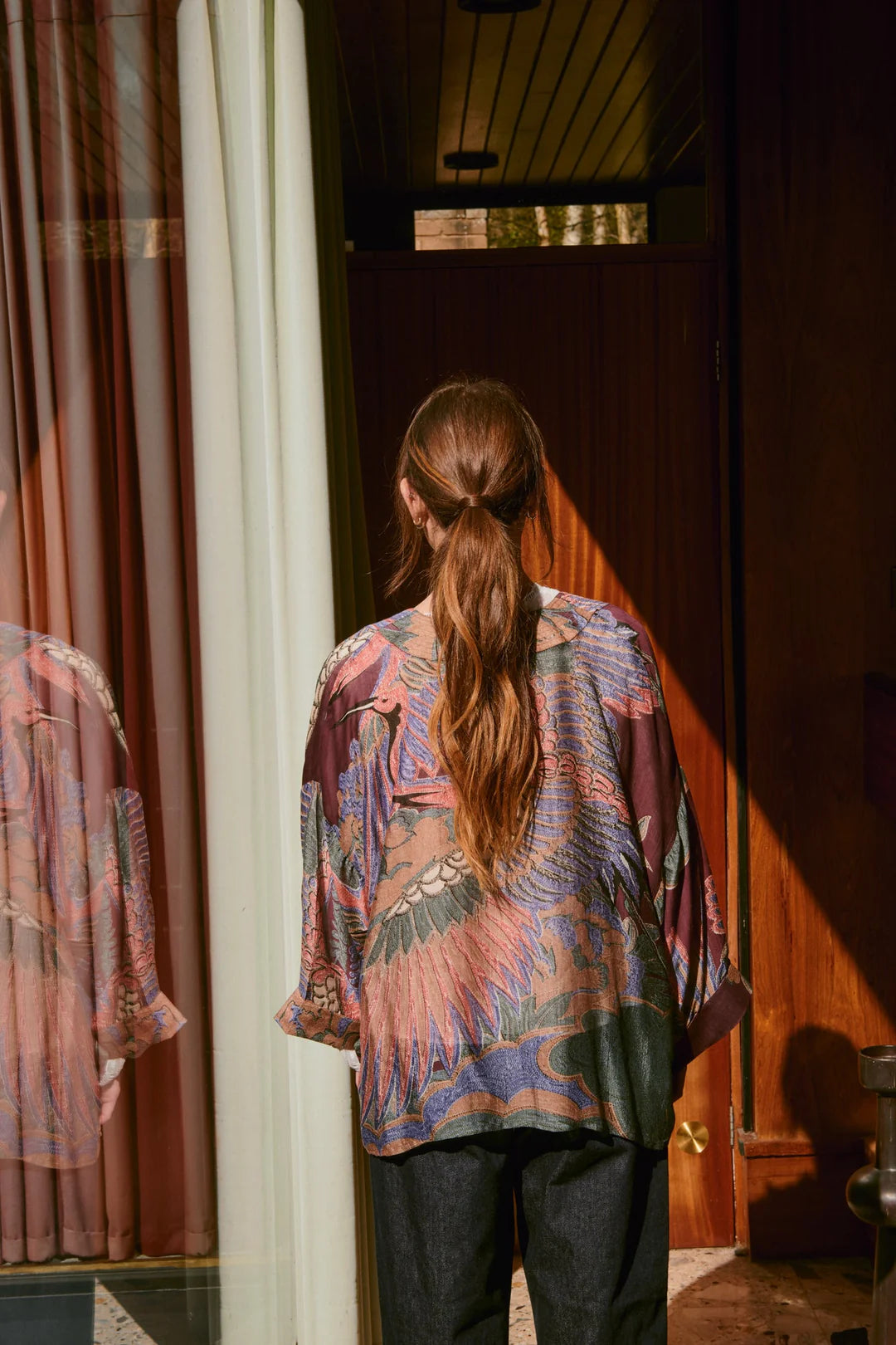 Crane plum kimono