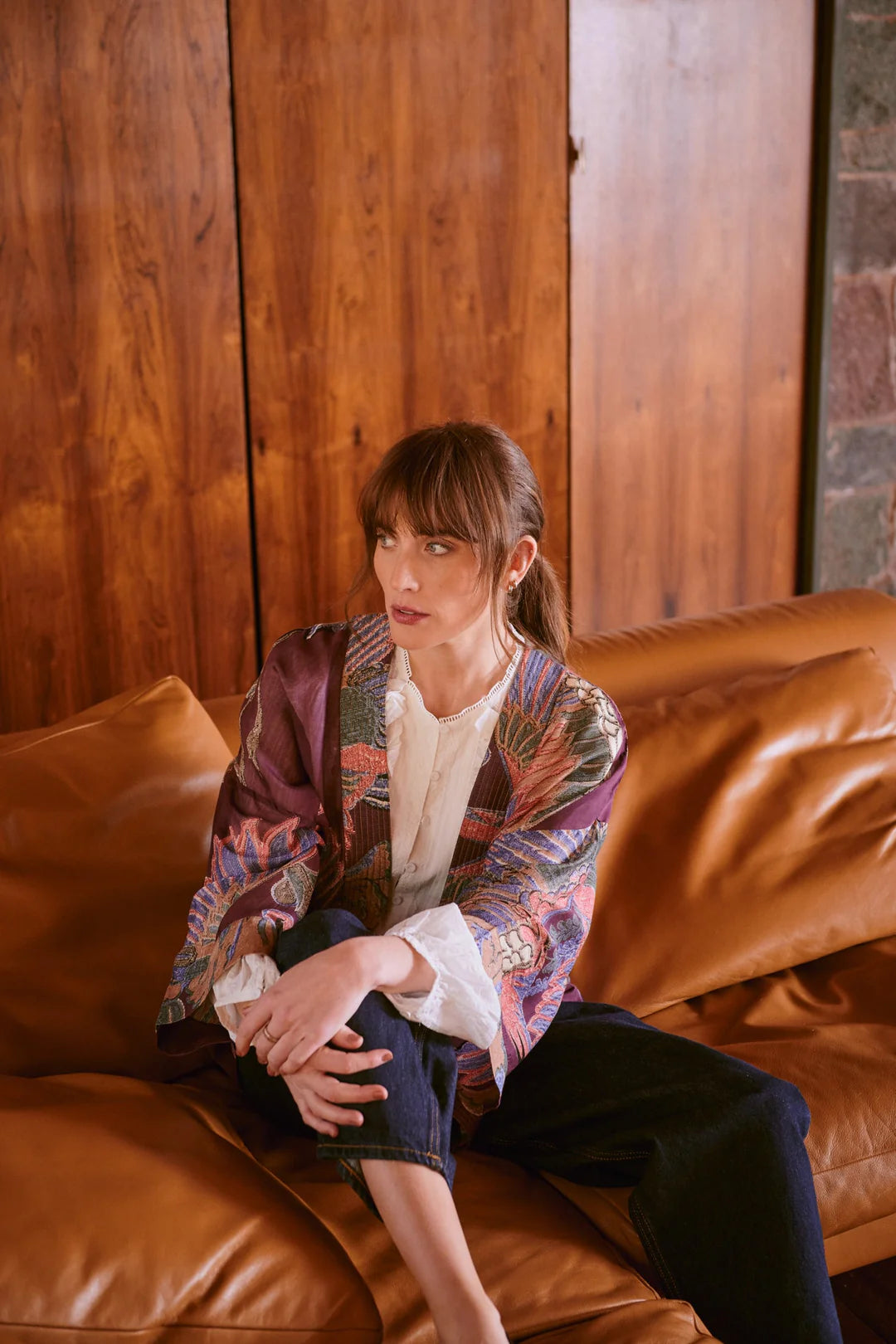 Crane plum kimono