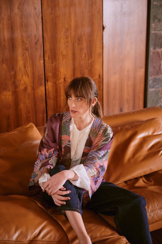 Crane plum kimono