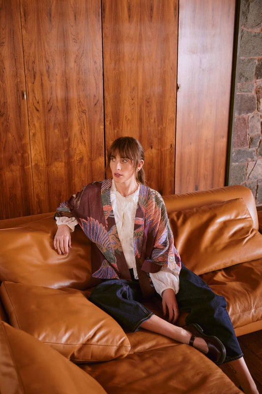 Crane plum kimono