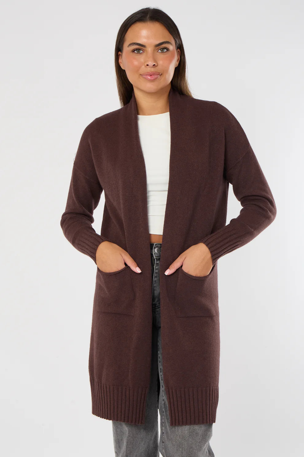 Rose longline cardigan