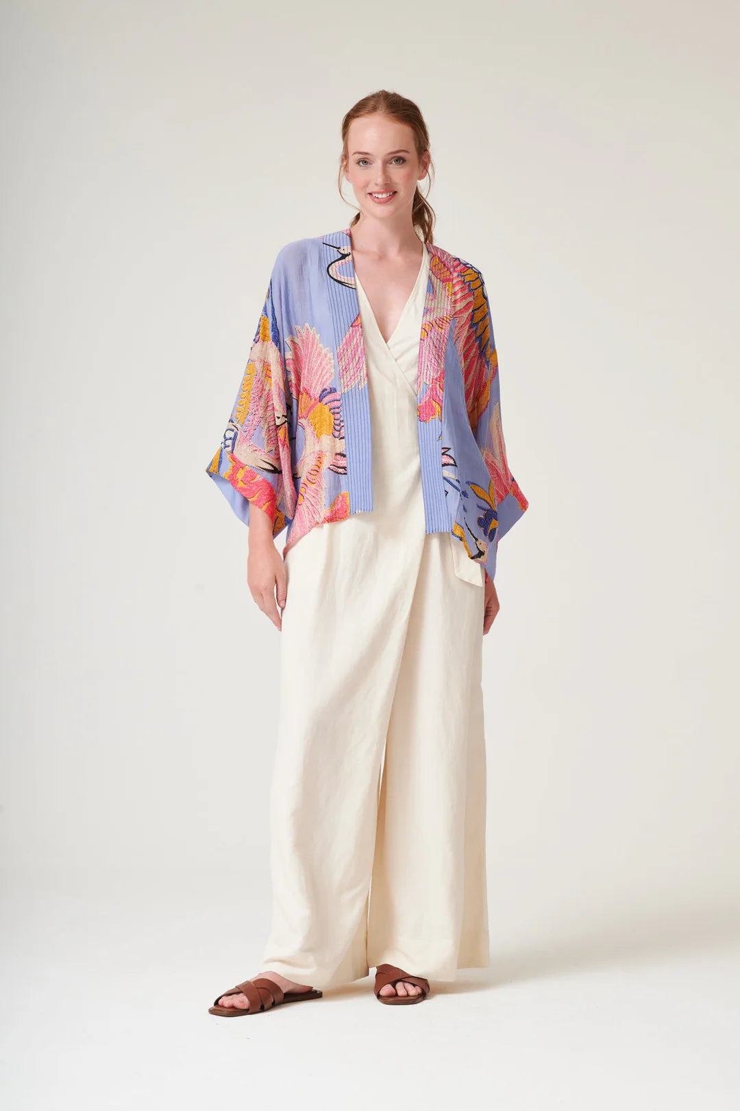 Crane Periwinkle Kimono