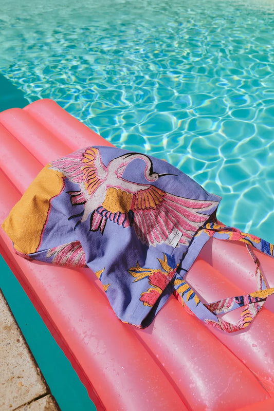 Crane periwinkle canvas bag