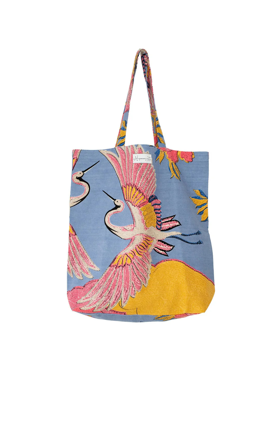 Crane periwinkle canvas bag