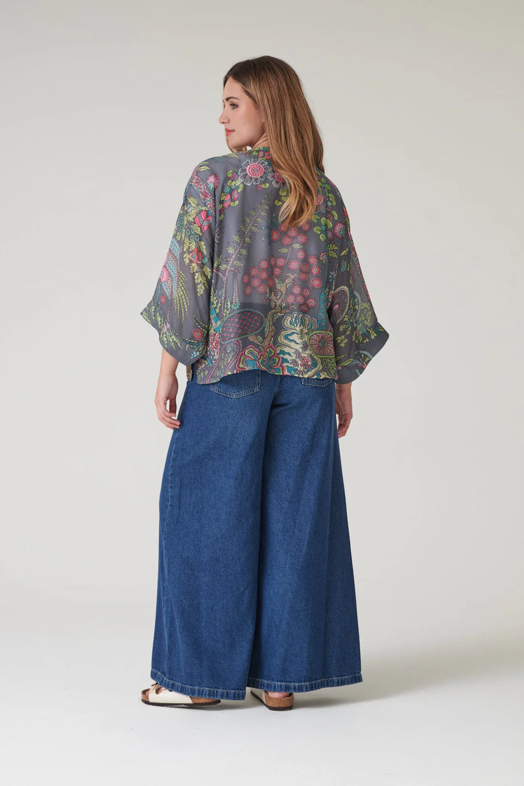 Boho Garden Grey Kimono