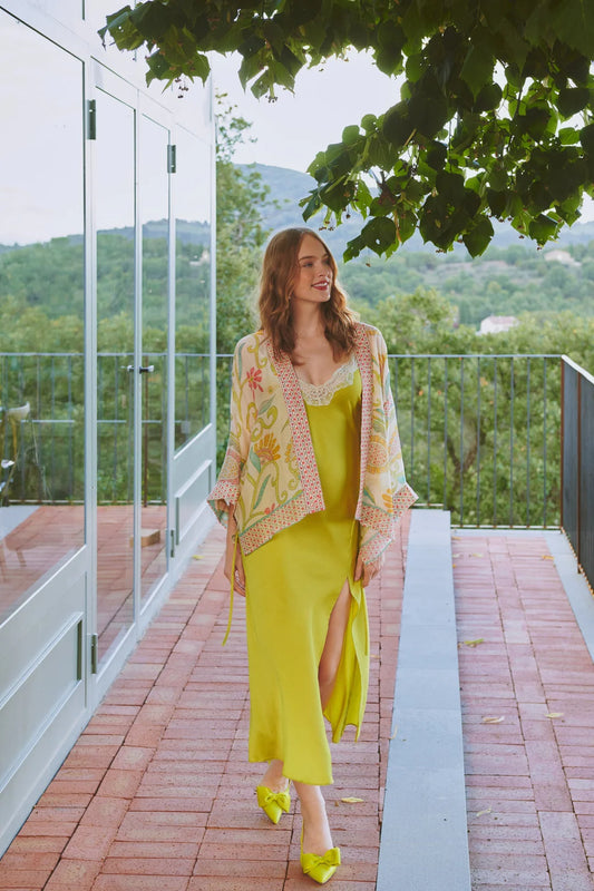 Giant Kantha Lime Kimono