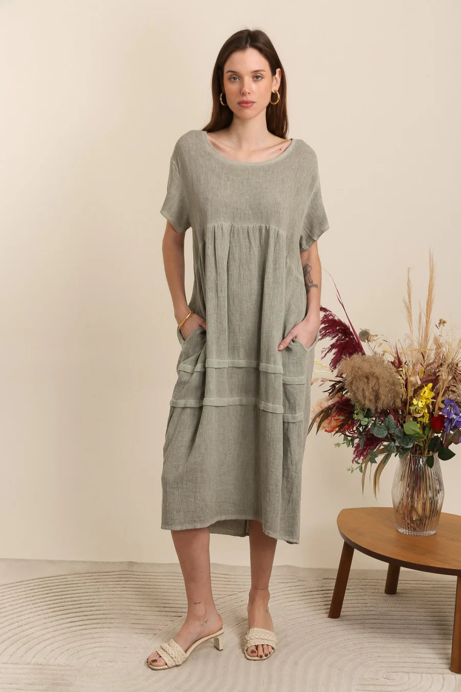 Washed Linen Clara Dress