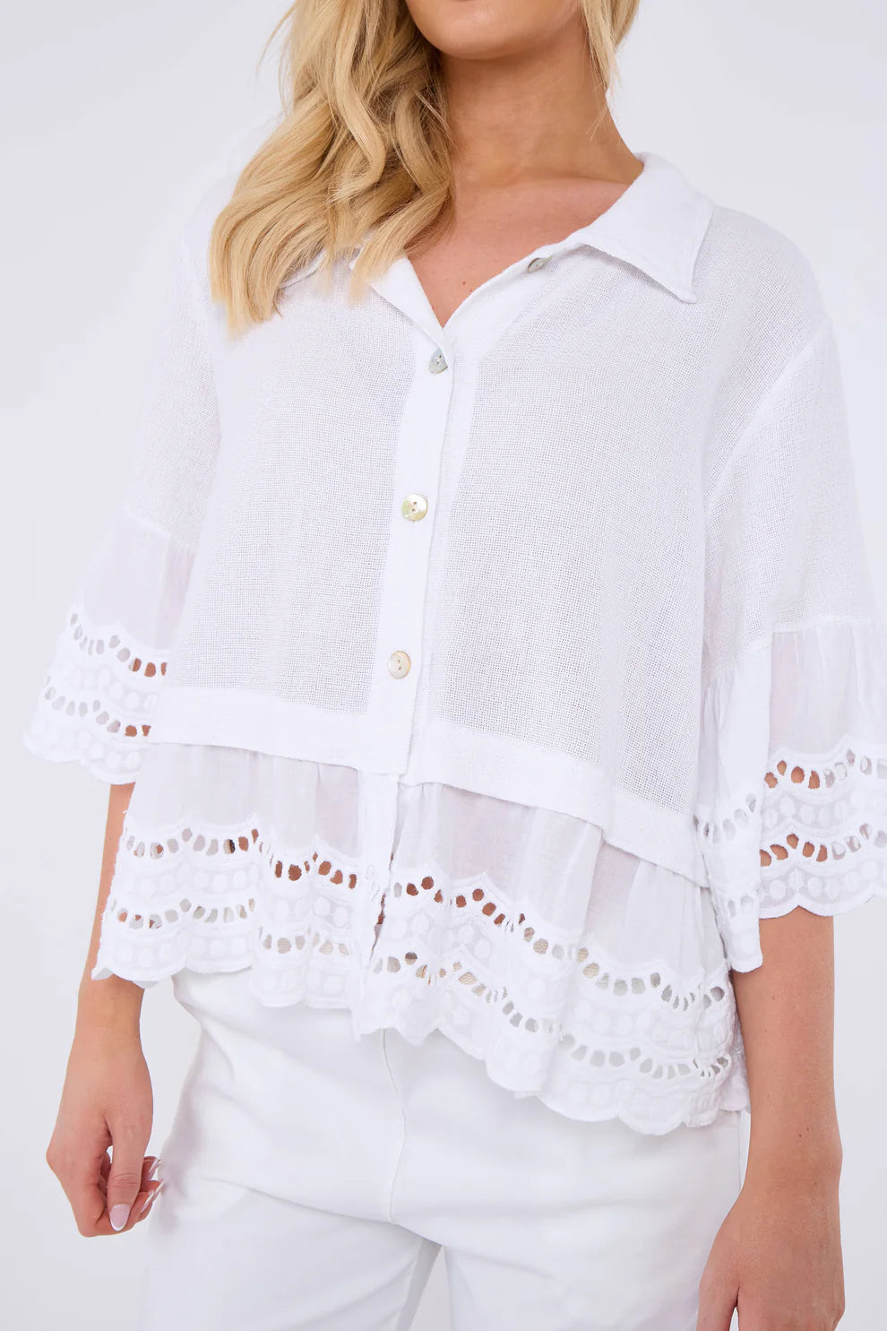 Washed linen Iris top