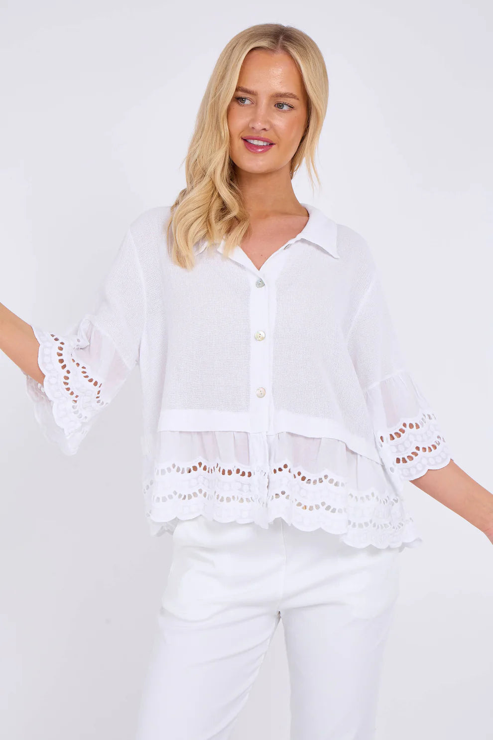 Washed linen Iris top