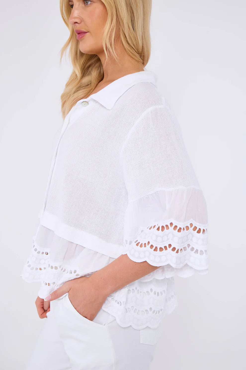 Washed linen Iris top