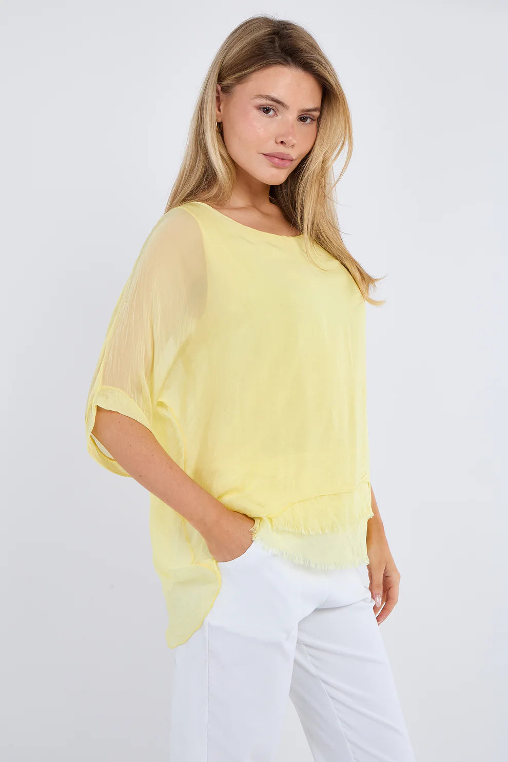 Sally silk layered top
