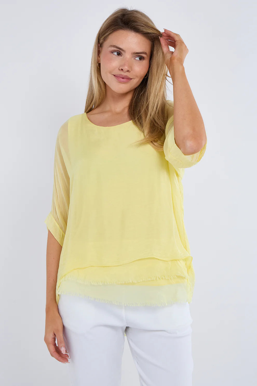 Sally silk layered top