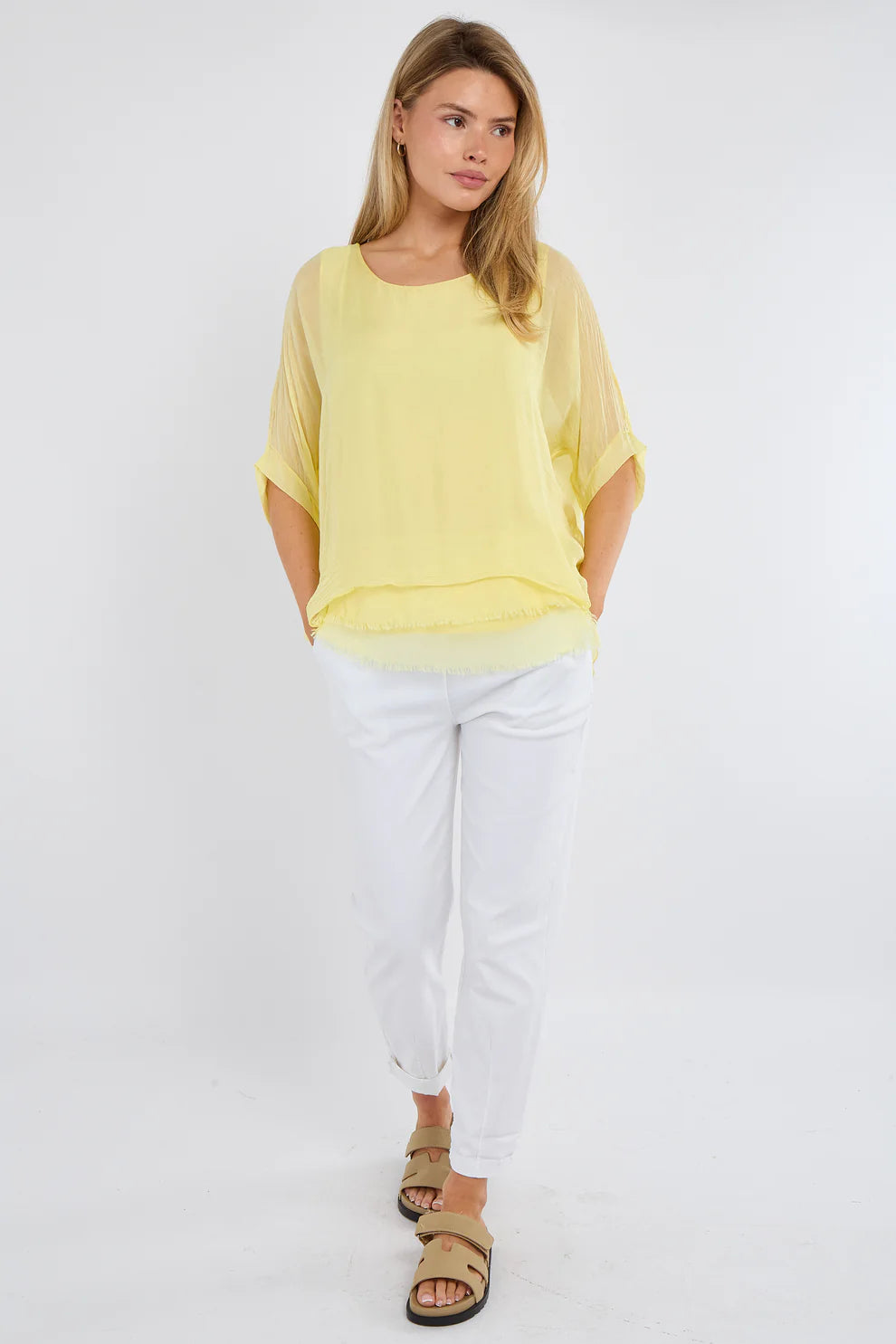 Sally silk layered top