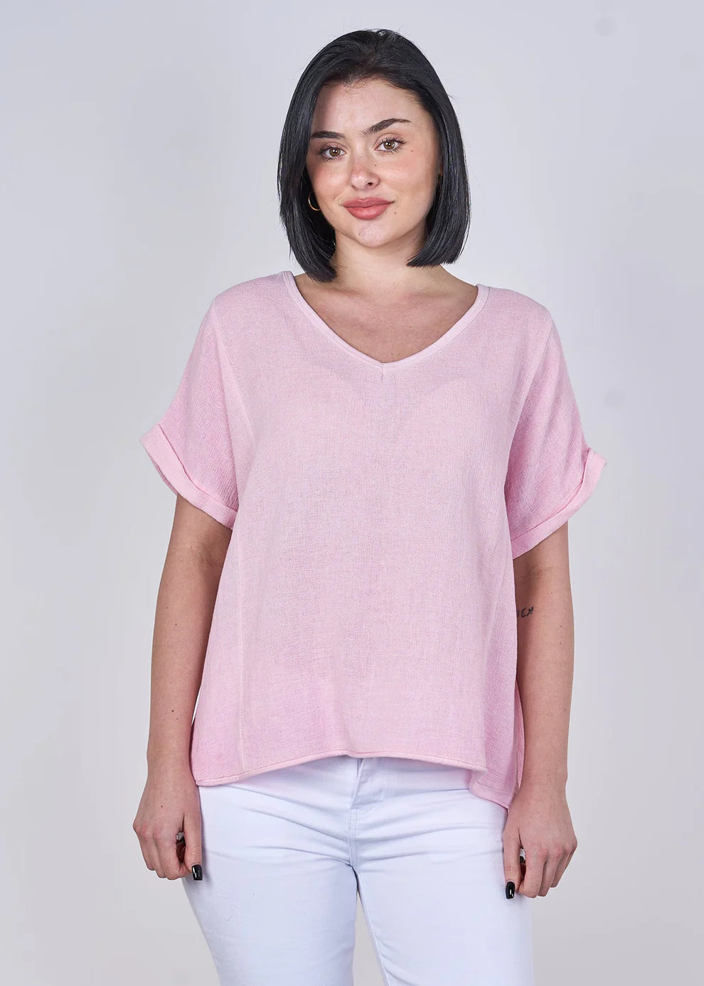Washed linen Jo top