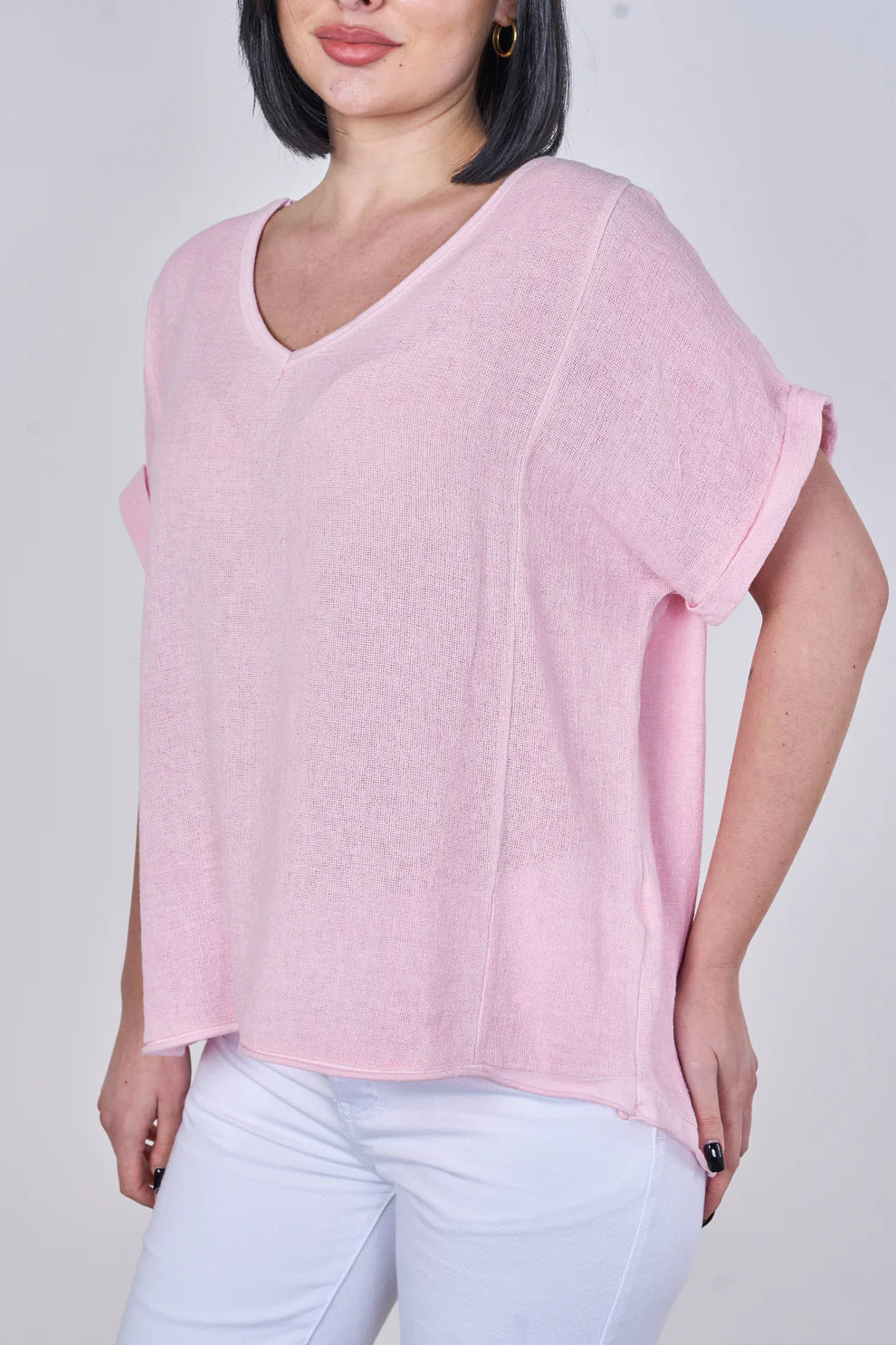 Washed linen Jo top