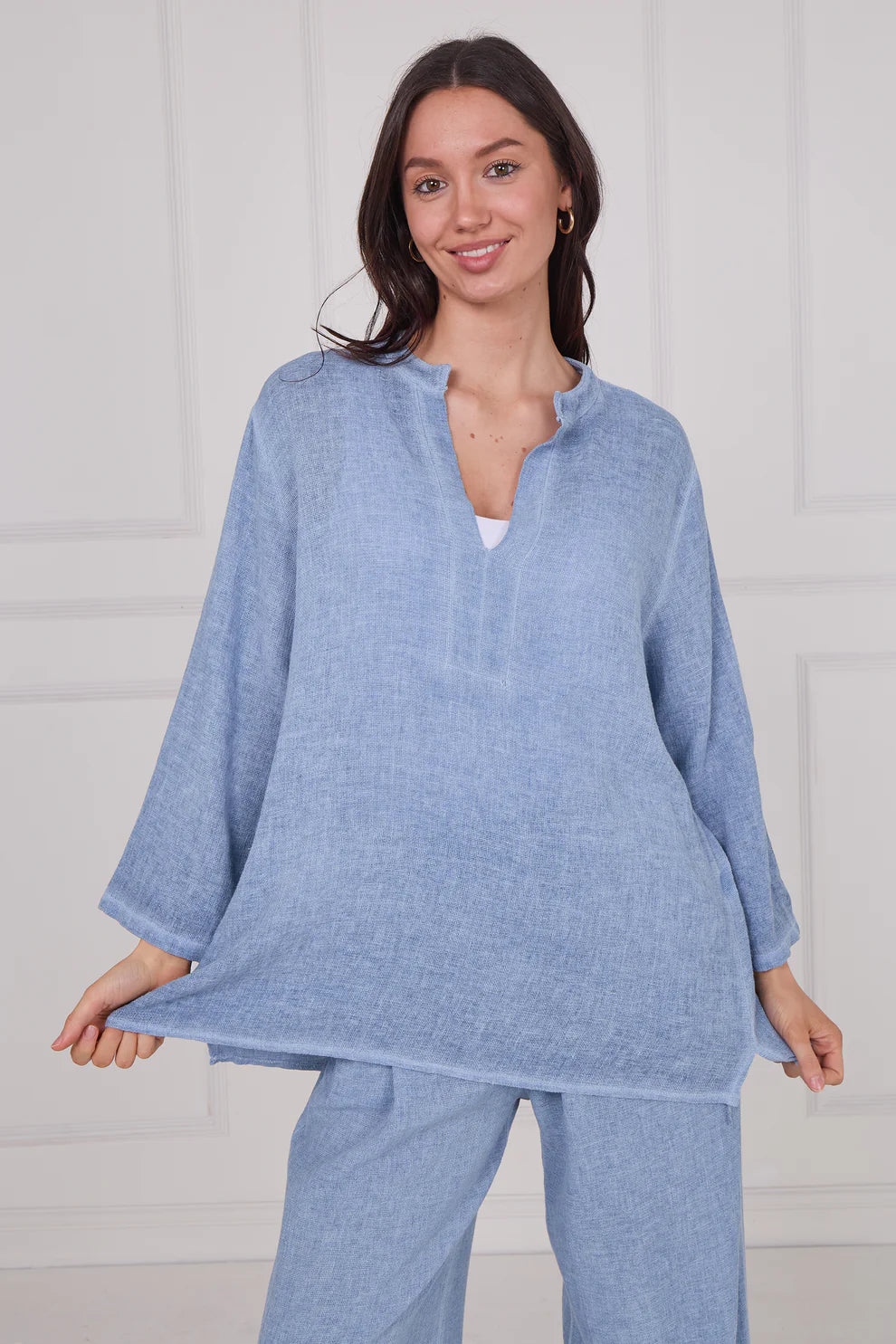 Washed Linen Mary Top