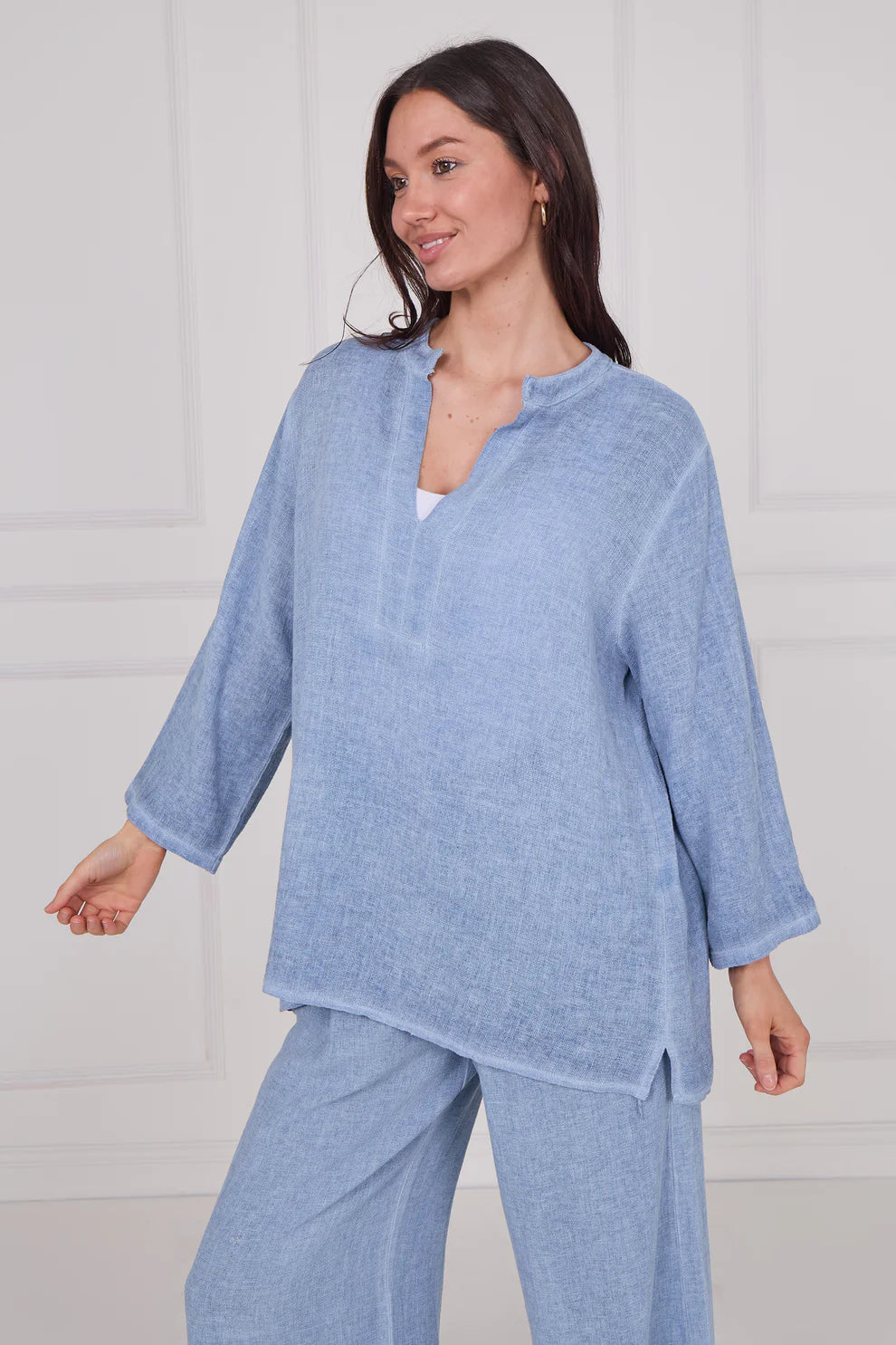 Washed Linen Mary Top