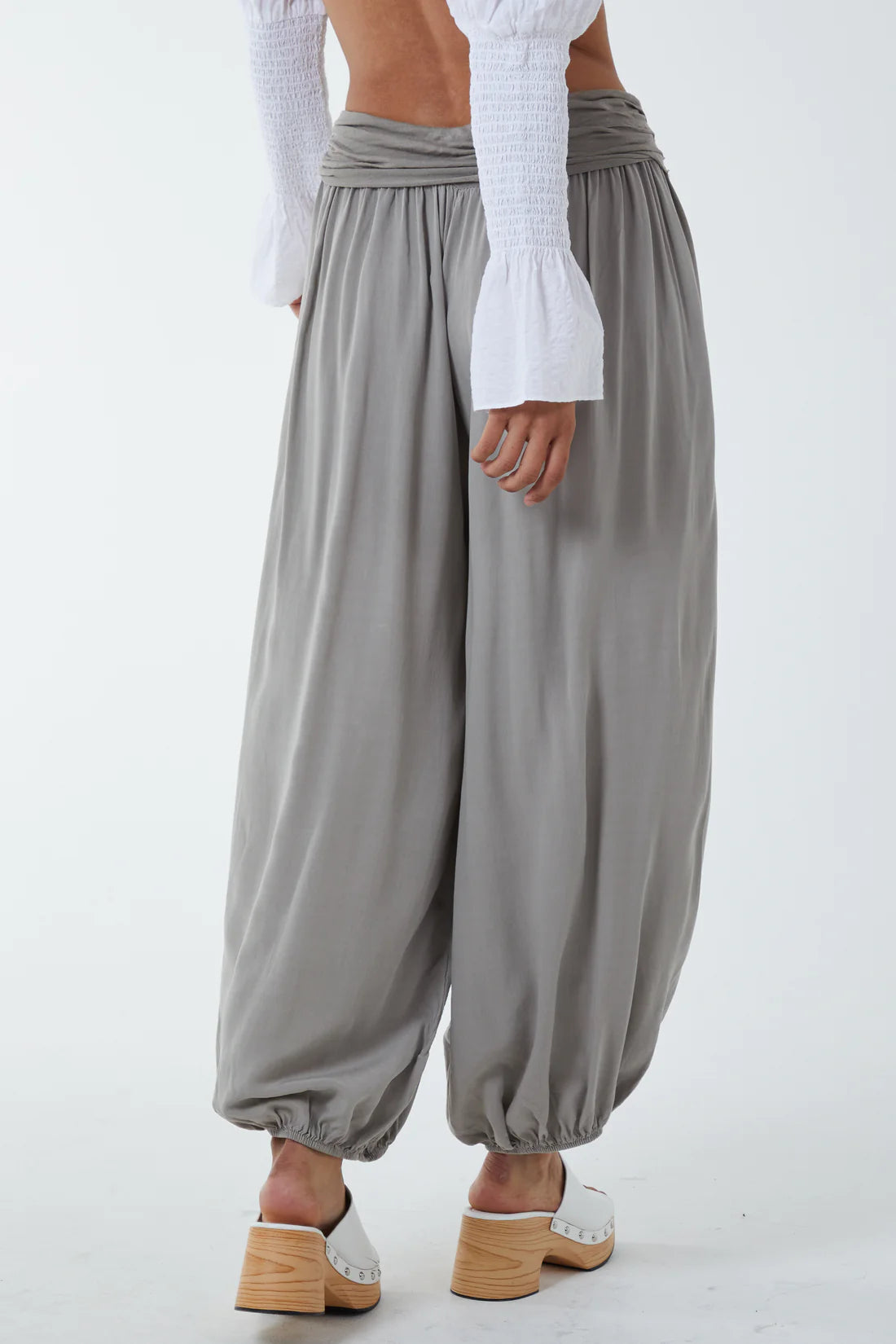 Womens Elastic Waist Cotton Linen Harem Pants Ladies Baggy Trousers Plus  Size UK | eBay