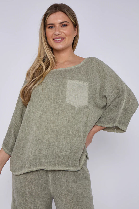 Romy Washed Linen Top