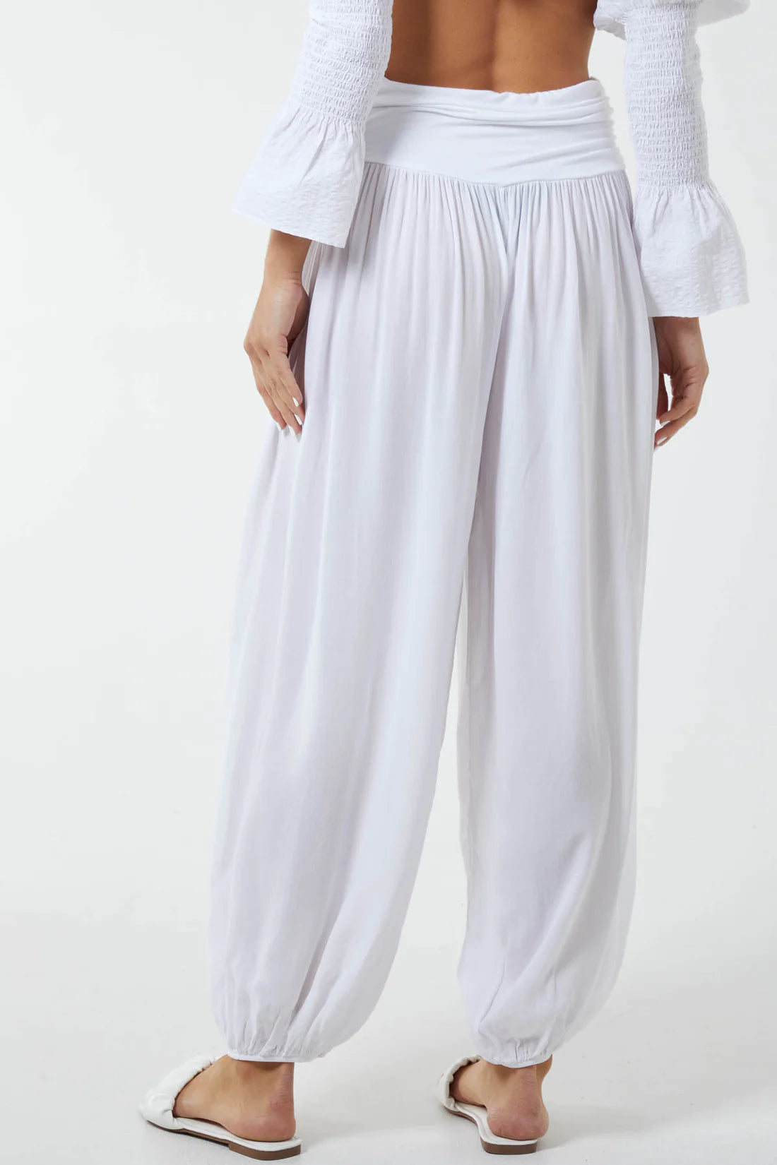 White store harem trousers